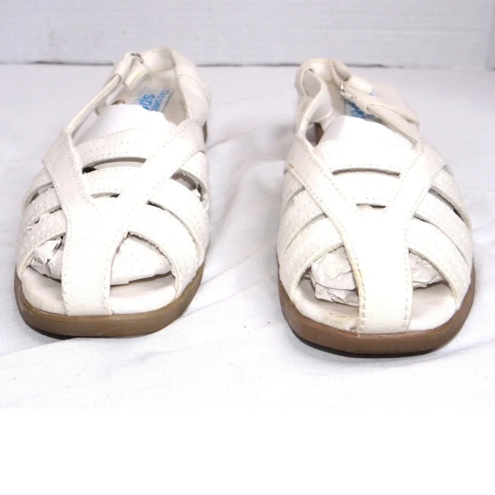 Classique Sport‎ Women's White Strappy Wedge Sandals Size 7M